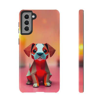 Samsung Galaxy S21 Plus / Glossy Phone Case - Origami Dog Design Phone Case