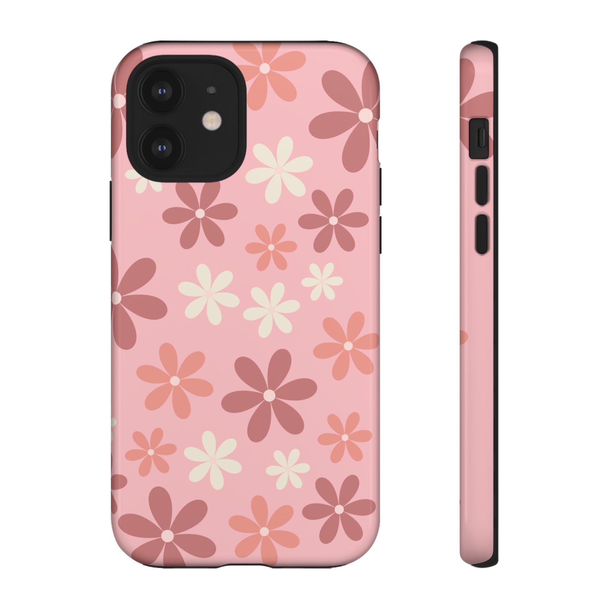 Cute Pink Floral Pattern Phone Case - Pink Phone Case - iPhone 12 / Glossy