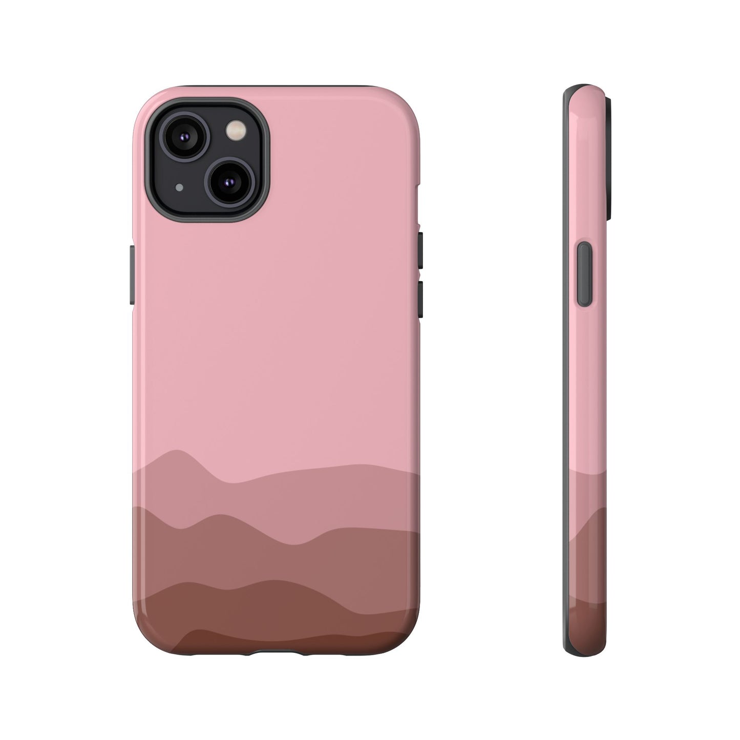Pink Abstract Waves Protective Phone Case - Pink Phone Case - iPhone 14 Plus / Glossy