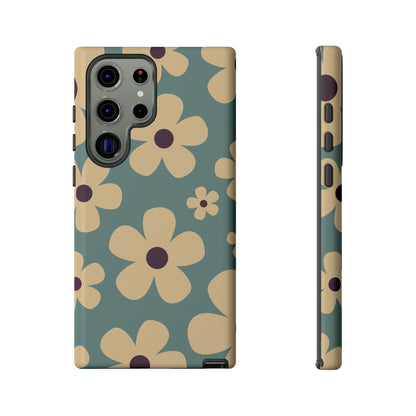 Cute Blue & Cream Daisy Pattern Phone Case - Blue Phone Case - Samsung Galaxy S23 Ultra / Glossy