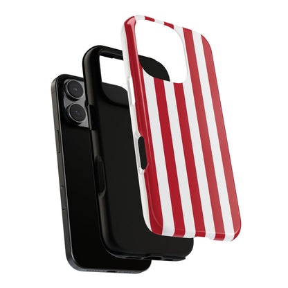 Phone Case - Simple Dark Pink & White Stripe Pattern Phone Case