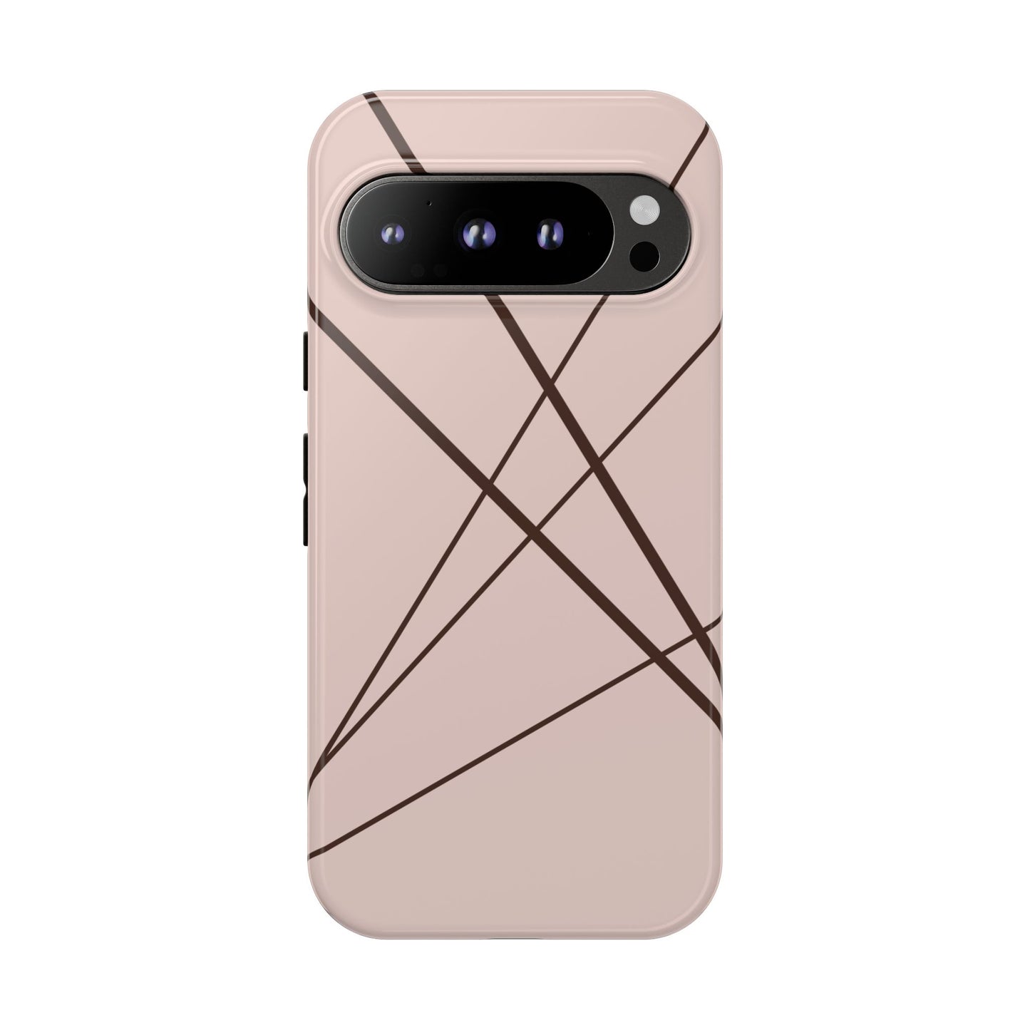 Abstract Pink with Brown Lines Phone Case - Pink Phone Case - Google Pixel 9 Pro / Glossy