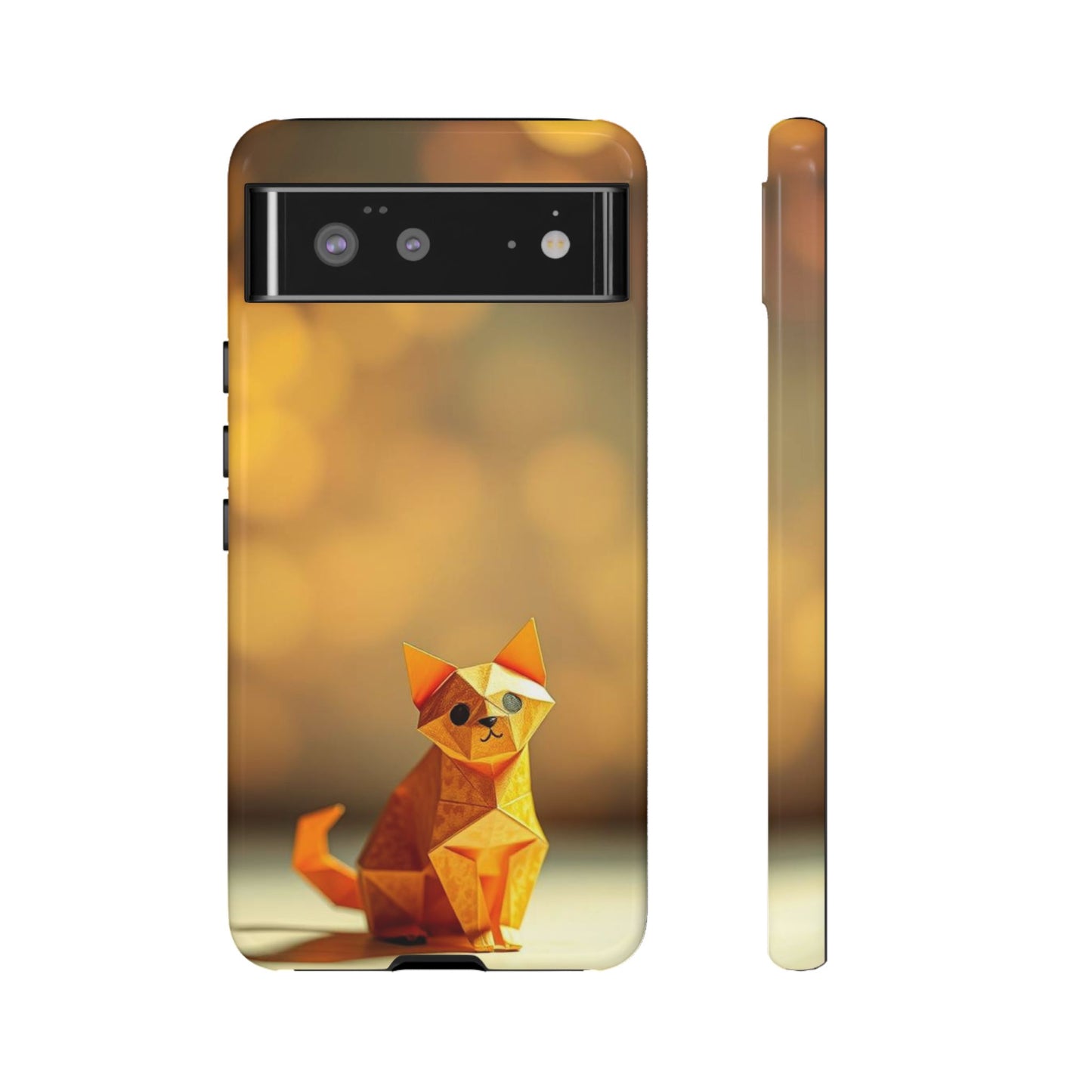Google Pixel 6 / Glossy Phone Case - Origami Cat Design Phone Case