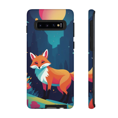 Samsung Galaxy S10 / Glossy Phone Case - Stylised Fox Design Phone Case