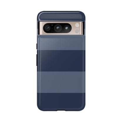 Dark Blue Horizontal Stripe Pattern Phone Case - Blue Phone Case - Google Pixel 8 Pro / Glossy