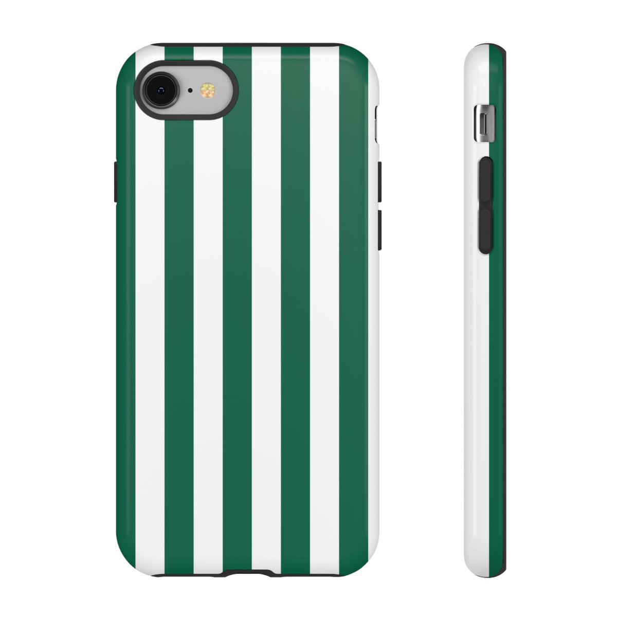 Simple Green & White Stripe Pattern Phone Case - Green Phone Case - iPhone 8 / Glossy