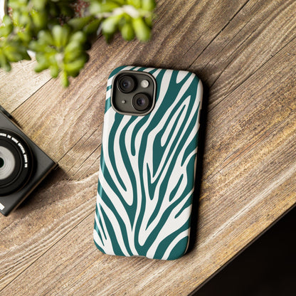 Graphic Teal Tiger Print Phone Case