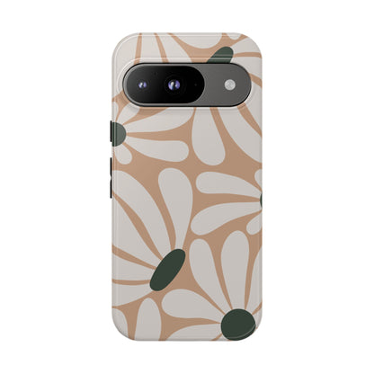 Retro Beige & White Daisy Pattern Phone Case - Beige Phone Case - Google Pixel 9 / Glossy