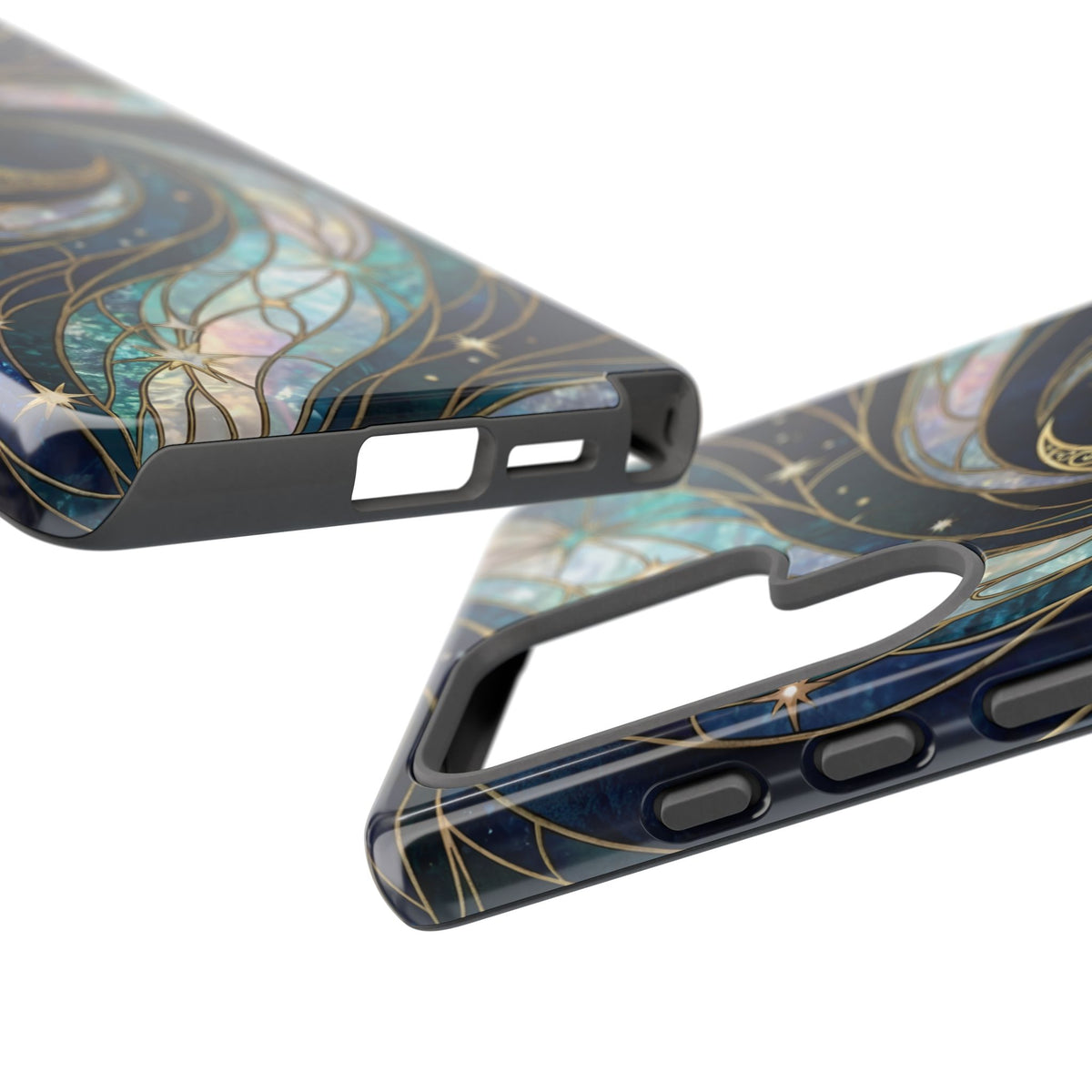Elegant Navy & Teal Celestial Swirl Phone Case