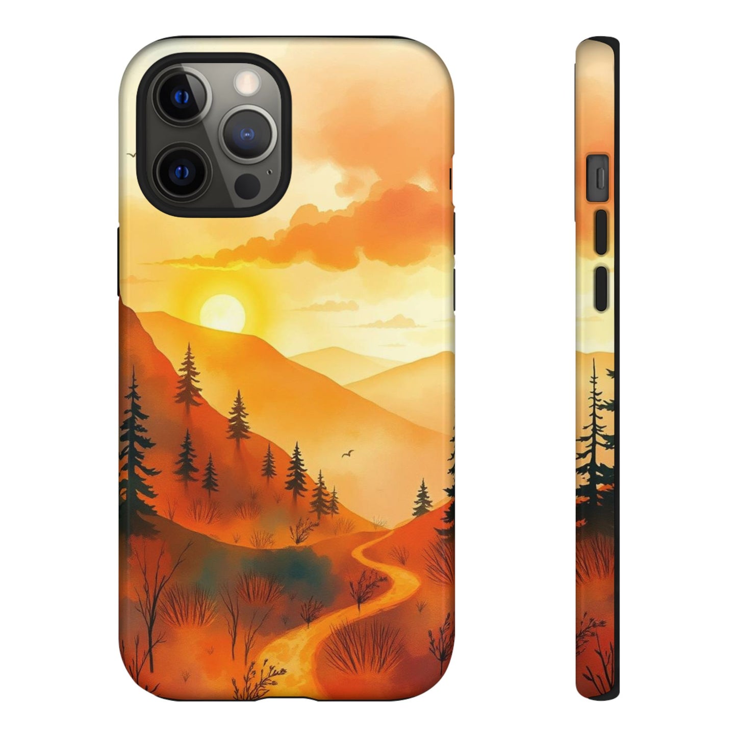 iPhone 12 Pro Max / Glossy Phone Case - Golden Sunset Design Phone Case