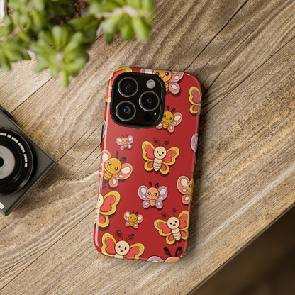 Phone Case - Red Butterfly Sticker Design Phone Case