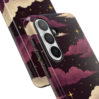 Illustrated Plum Clouds & Stars Phone Case