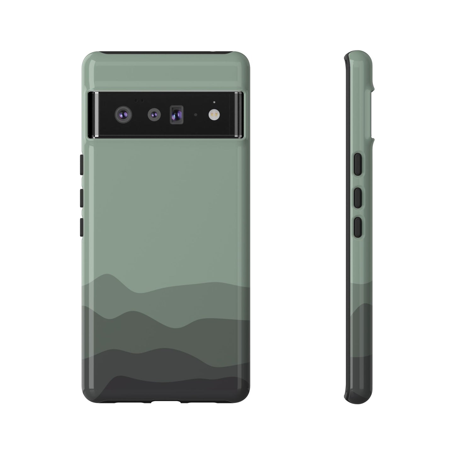 Green Abstract Waves Protective Phone Case - Green Phone Case - Google Pixel 6 Pro / Glossy