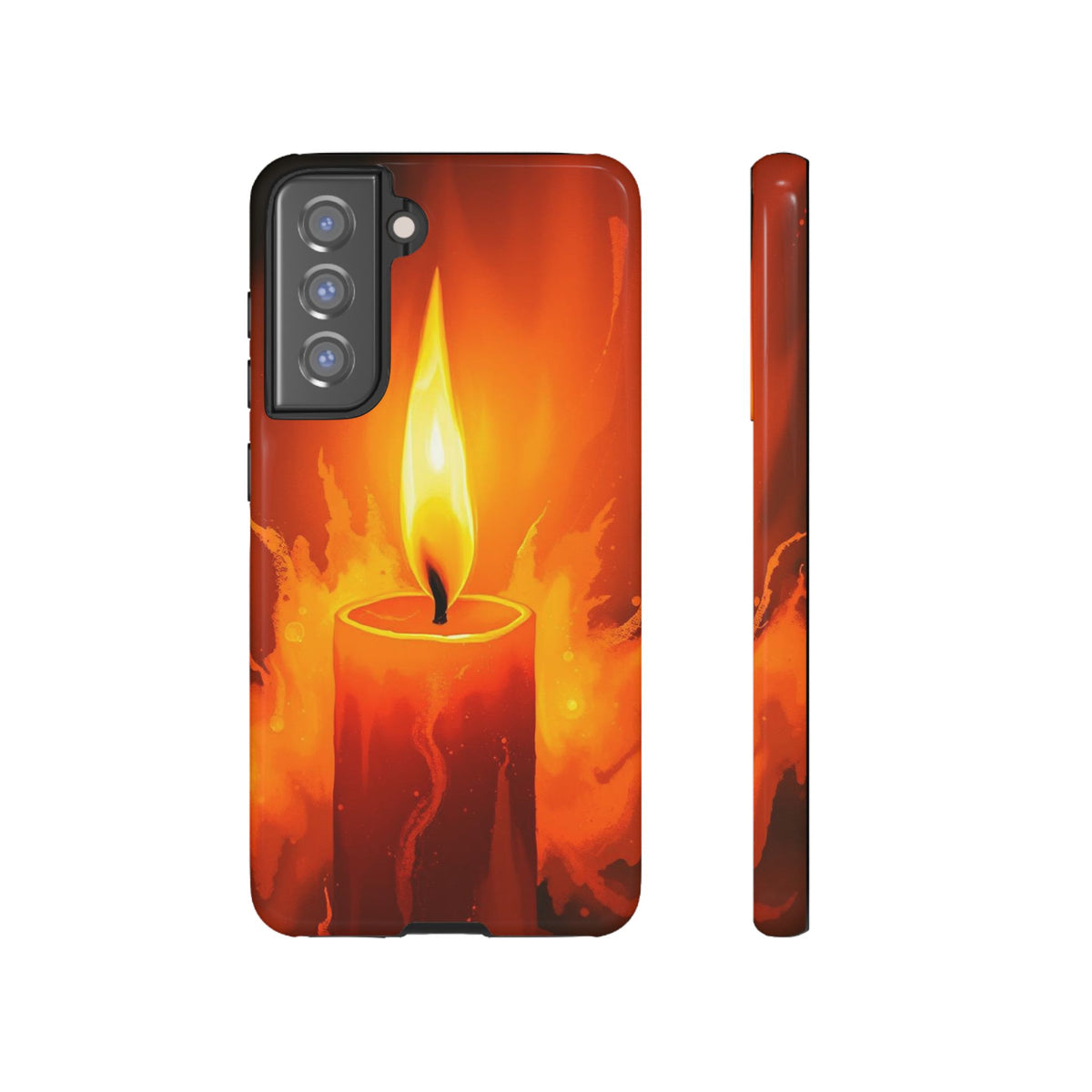 Red Candle Phone Case - Multicolor Phone Case - Samsung Galaxy S21 FE / Glossy