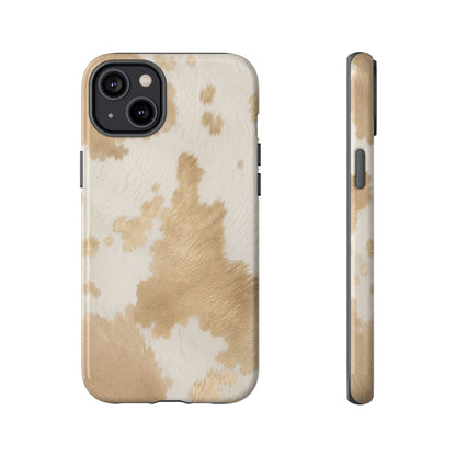 Elegant Champagne Cow Print Phone Case