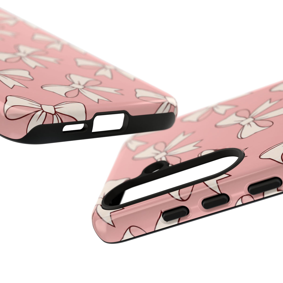 Chic Blush Pink Bow Pattern Phone Case