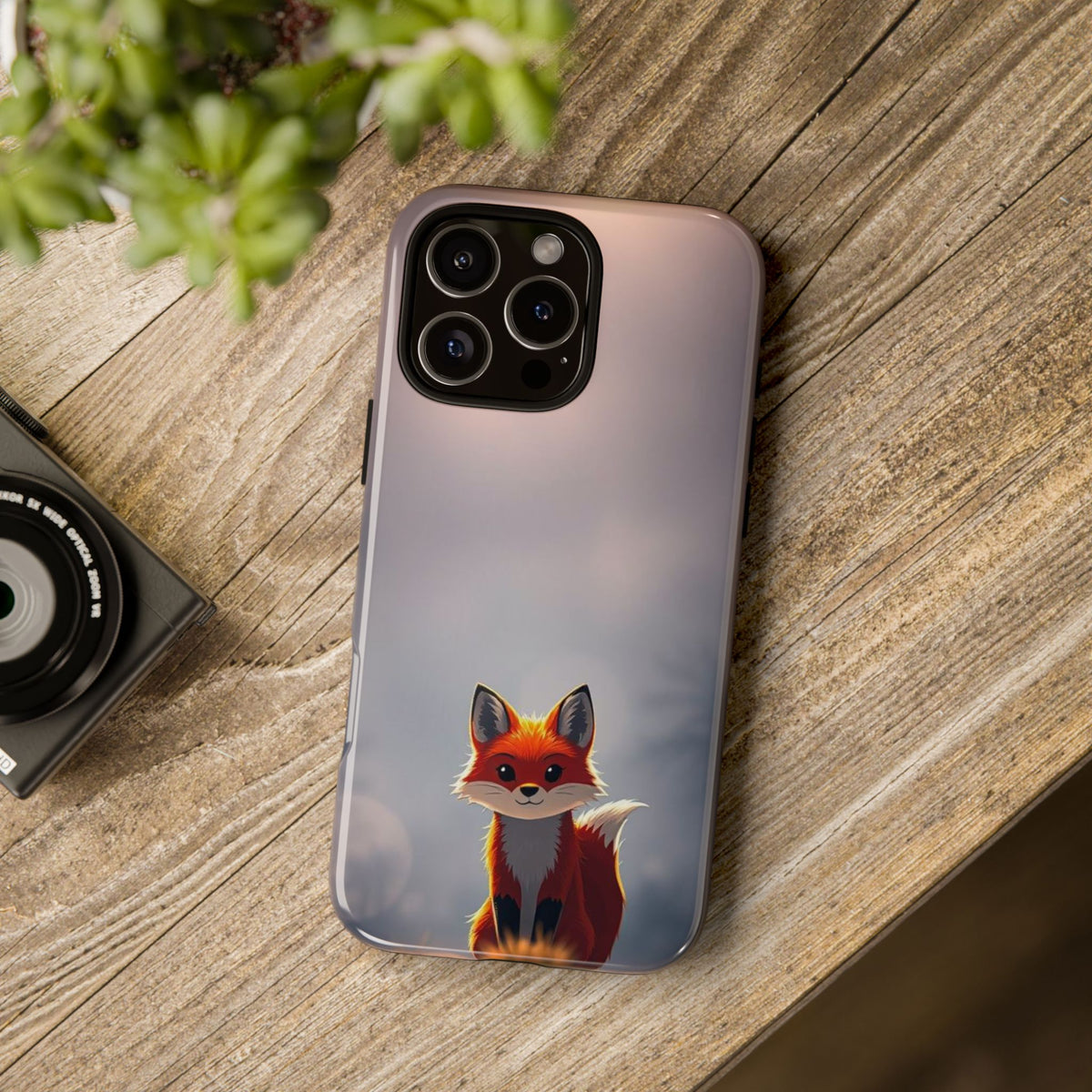 Cute Gothic Fox Design Phone Case - Multicolor Phone Case