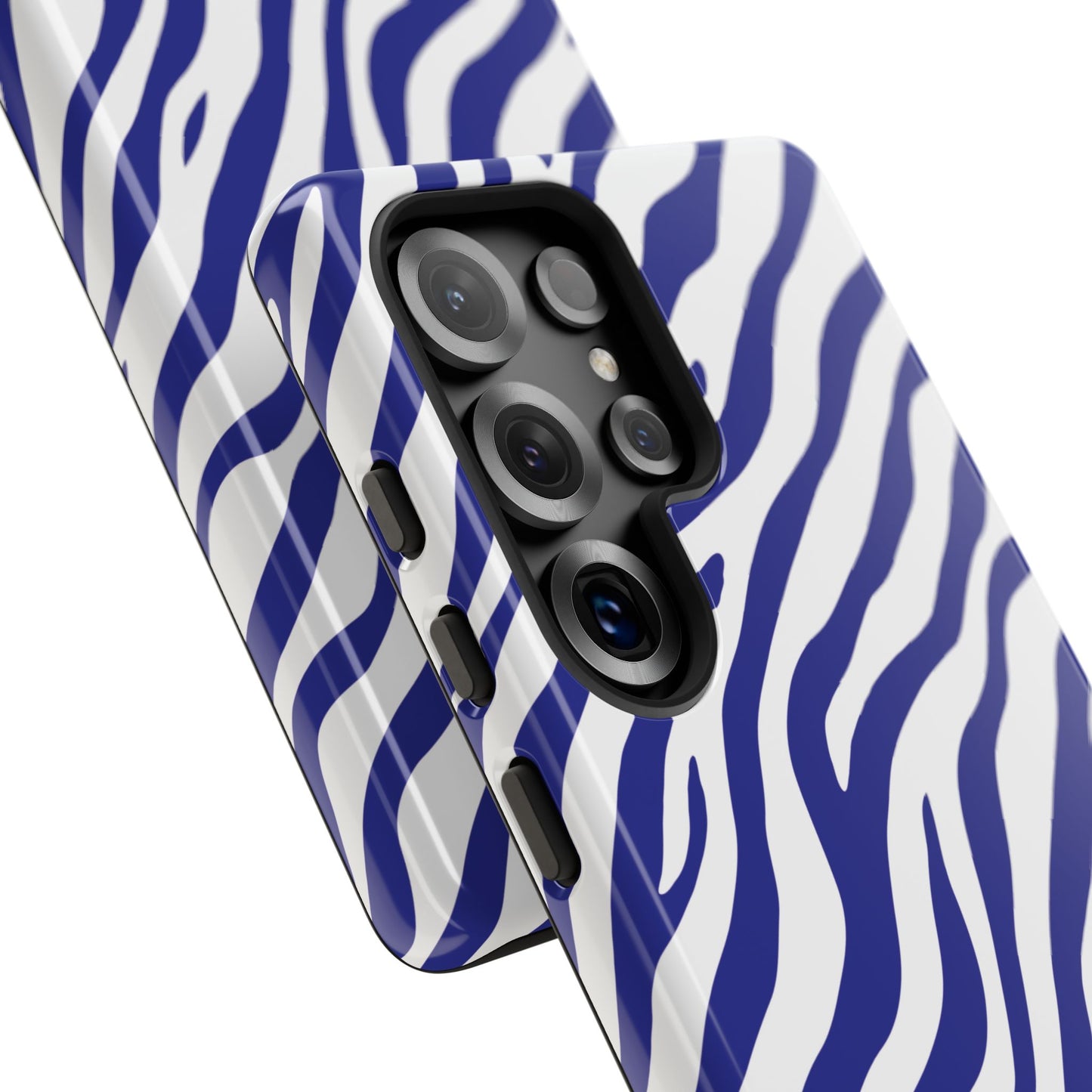 Stylish Electric Blue Zebra Print Phone Case
