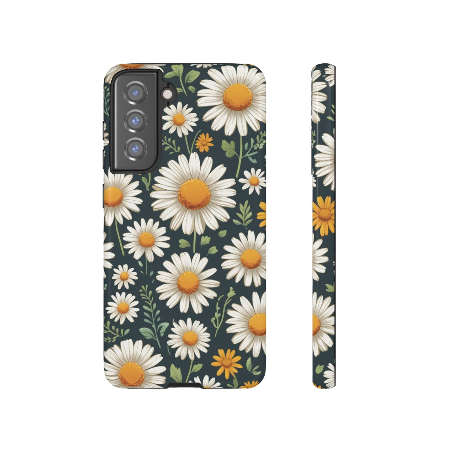 Samsung Galaxy S21 FE / Glossy Phone Case - Daisies Floral Pattern 3 Phone Case
