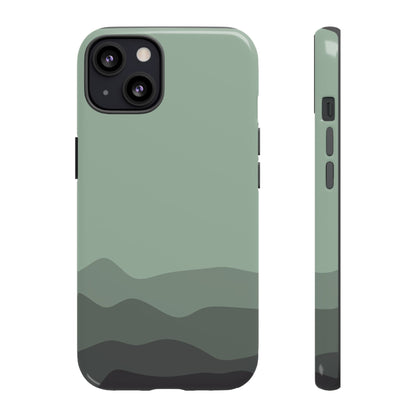 Green Abstract Waves Protective Phone Case - Green Phone Case - iPhone 13 / Glossy