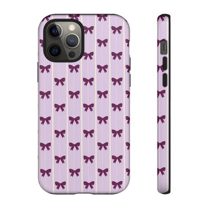 Retro Plum Purple Bow Pattern Phone Case