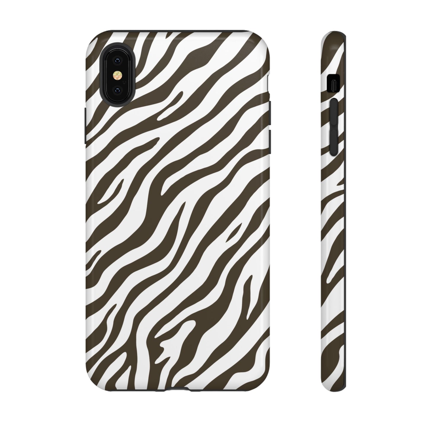 Stylish Mocha Zebra Print Phone Case