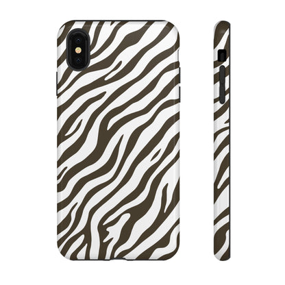 Stylish Mocha Zebra Print Phone Case
