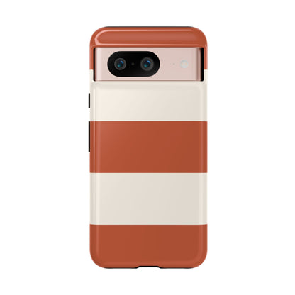Terracotta Horizontal Stripe Pattern Phone Case - Orange Phone Case - Google Pixel 8 / Glossy