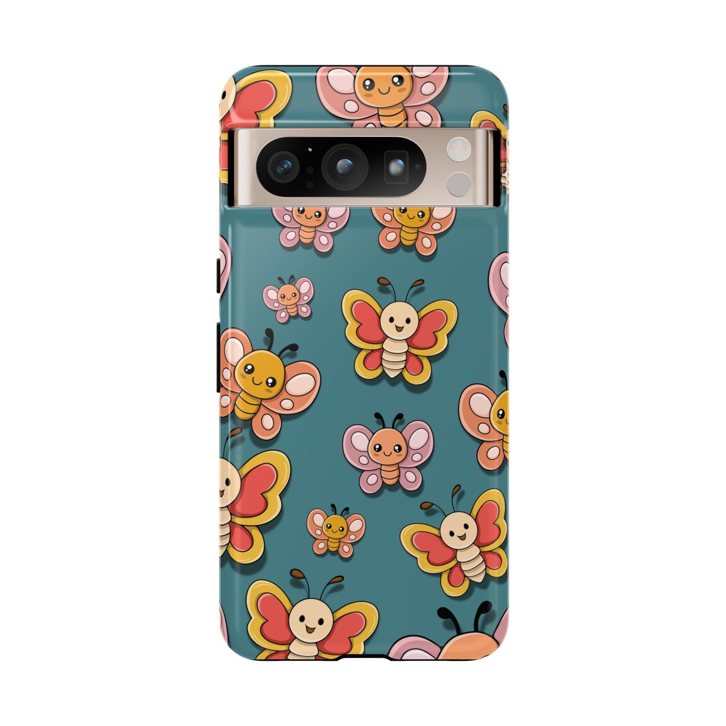 Blue Butterfly Sticker Design Phone Case - Blue Phone Case - Google Pixel 8 Pro / Glossy