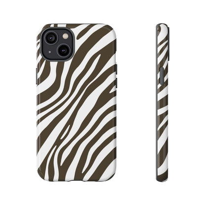 Modern Mocha Zebra Print Phone Case