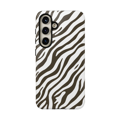 Stylish Mocha Zebra Print Phone Case