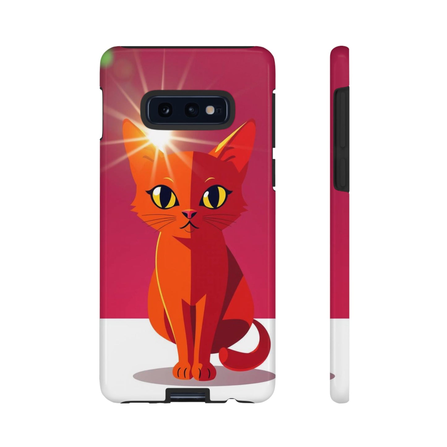 Samsung Galaxy S10E / Glossy Phone Case - Flashing Cat Design Phone Case