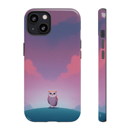 iPhone 13 / Glossy Phone Case - Watercolour Owl & Cloud Design Phone Case