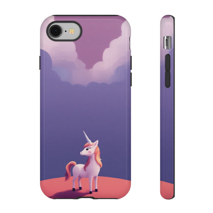 iPhone 8 / Glossy Phone Case - Cute Unicorn & Cloud Design Phone Case
