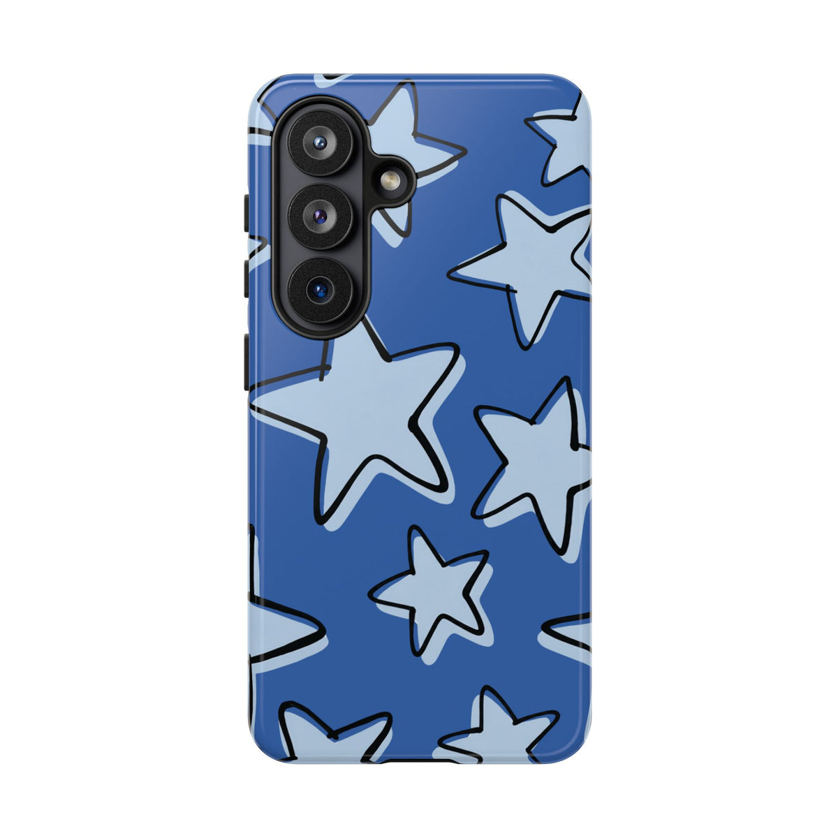 Cobalt Blue Doodle Star Phone Case