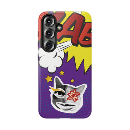 Bold Purple Pop Art Cat Phone Case - Purple Phone Case - Samsung Galaxy S25 / Glossy