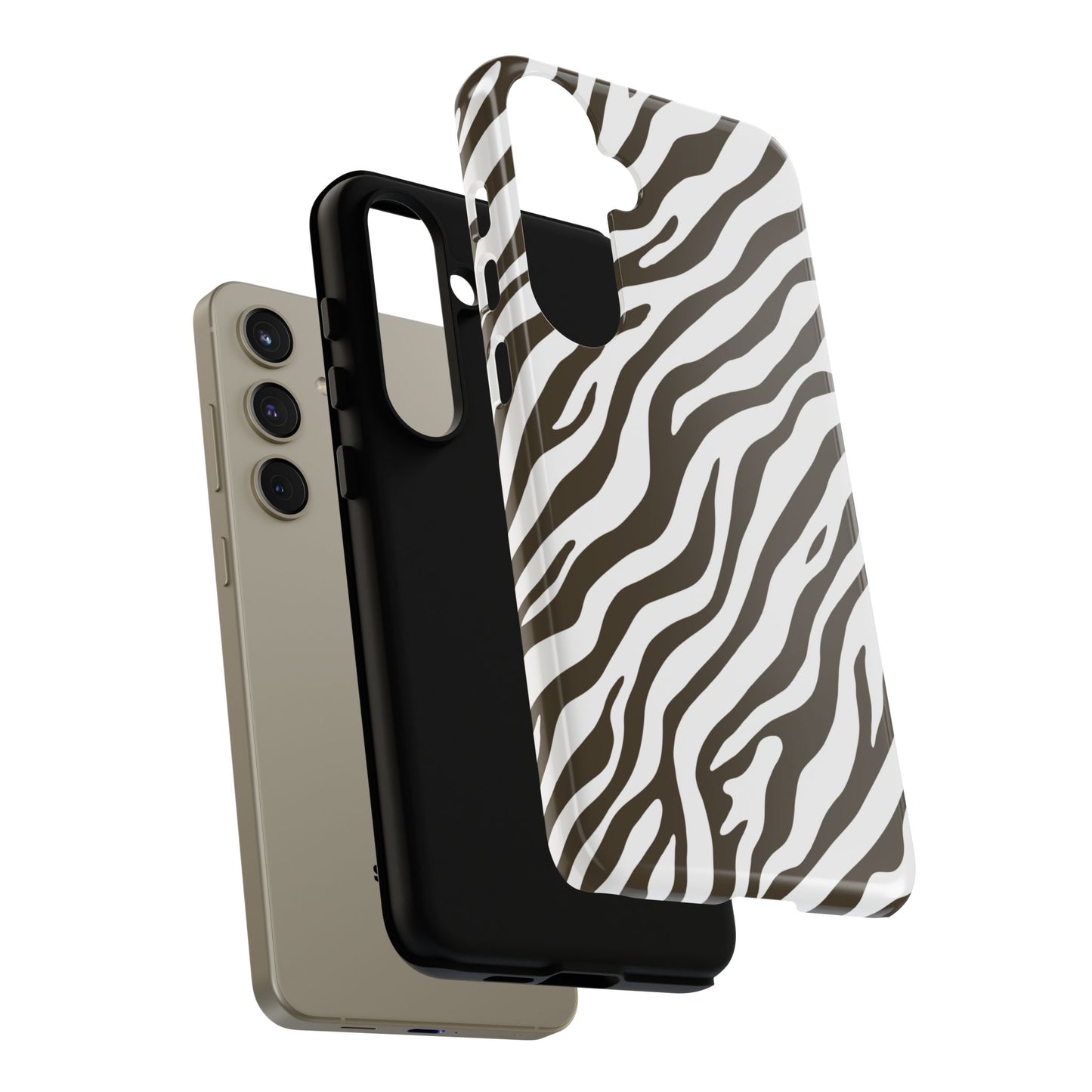 Stylish Mocha Zebra Print Phone Case