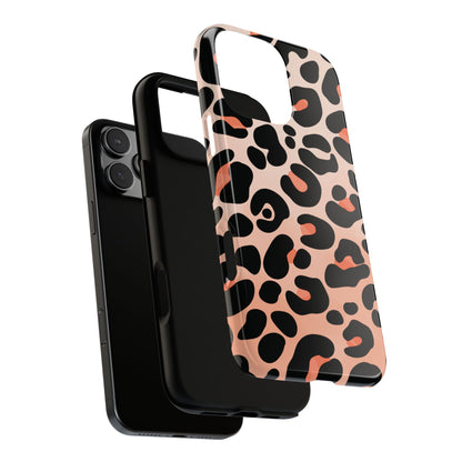 Elegant Peach Leopard Print Phone Case - Green Phone Case