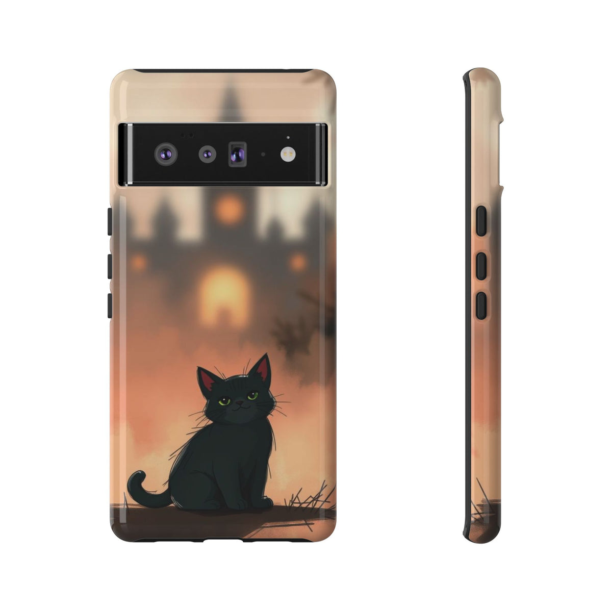 Cute Gothic Cat Design Phone Case - Multicolor Phone Case - Google Pixel 6 Pro / Glossy