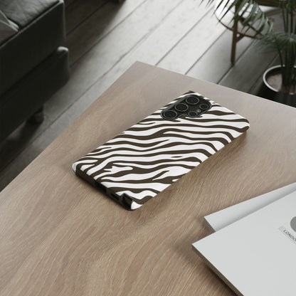 Stylish Mocha Zebra Print Phone Case