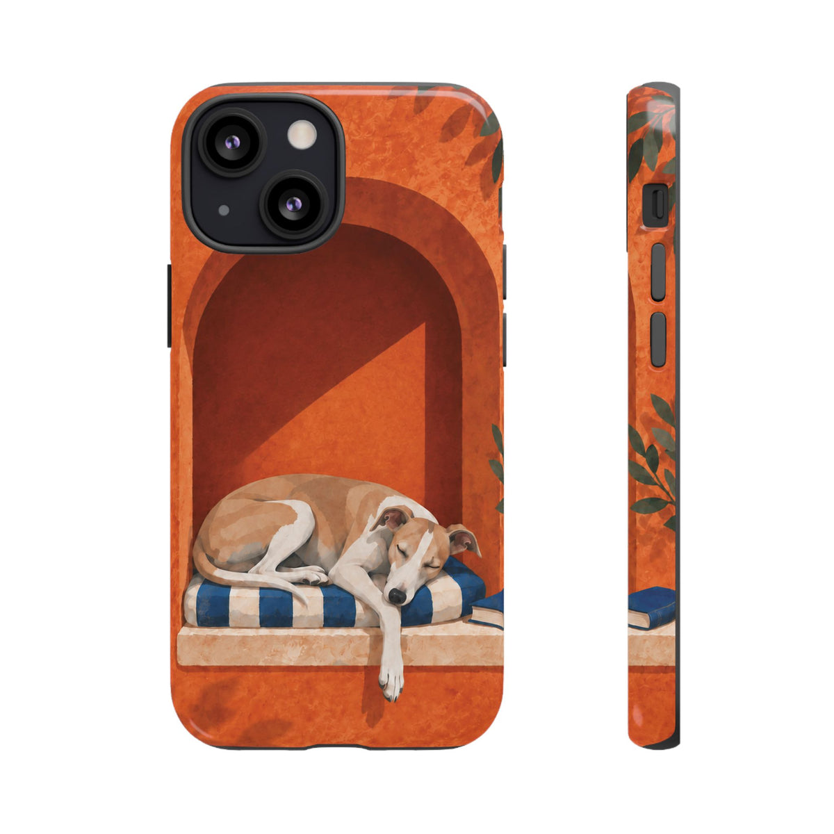 Whippet Siesta Nook Phone Case - Multicolor Phone Case - iPhone 13 Mini / Glossy