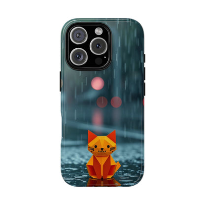 iPhone 16 Pro / Glossy Phone Case - Origami ’Soggy Cat’ Design Phone Case