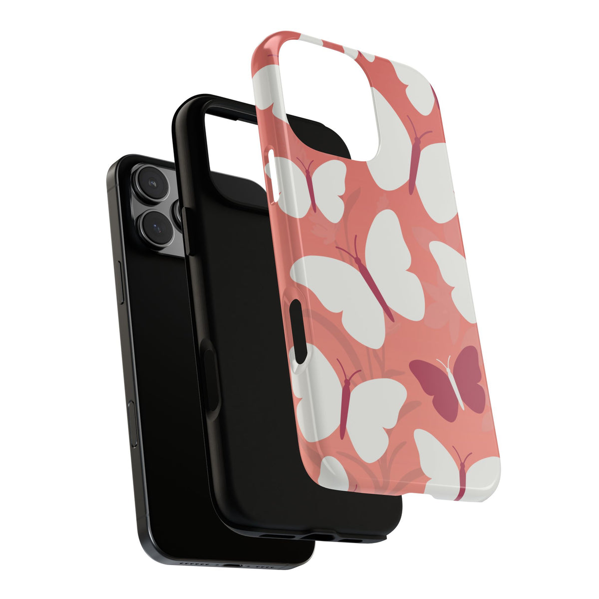 Minimalist Pink Butterfly Pattern Phone Case - Pink Phone Case