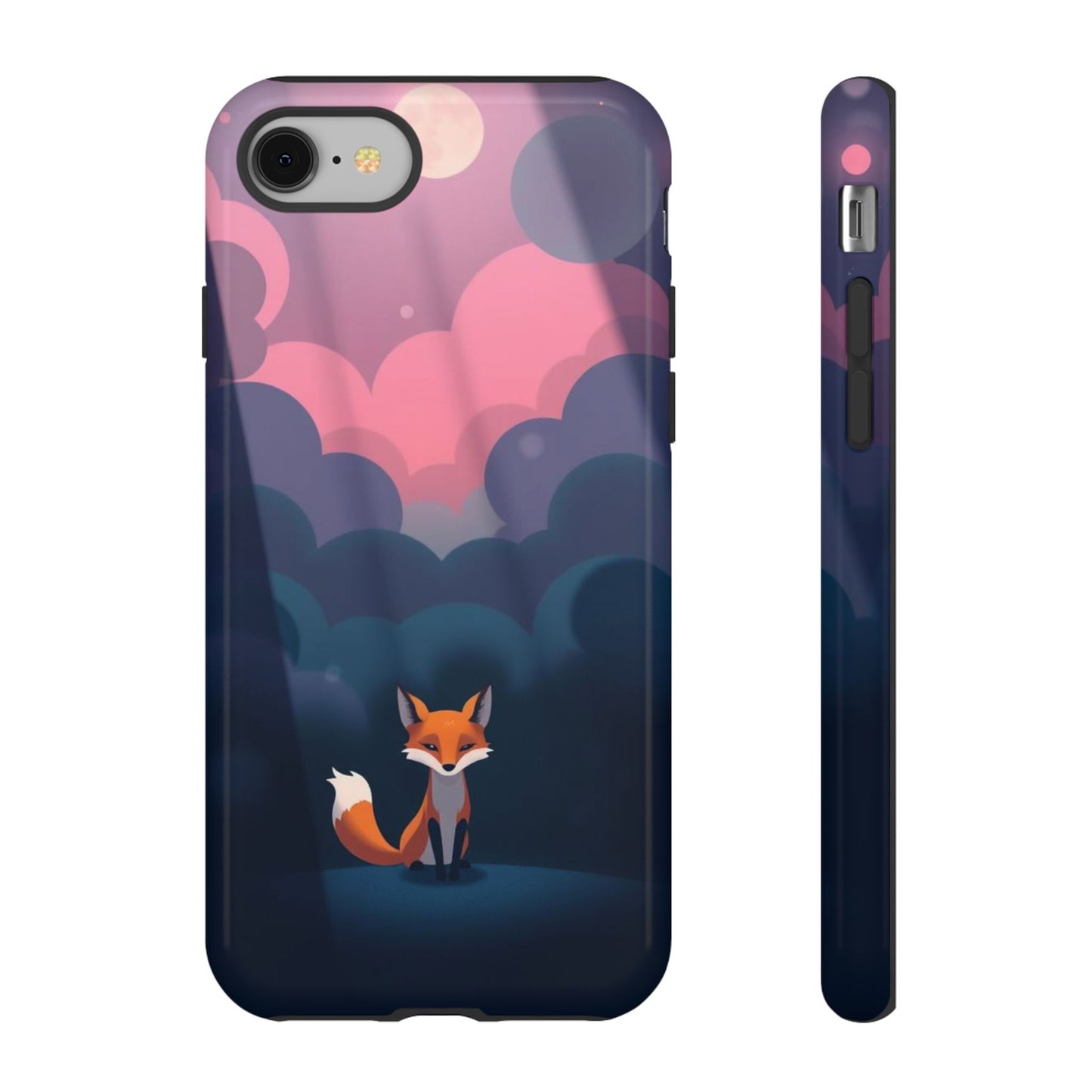 iPhone 8 / Glossy Phone Case - Moody Pop Art Fox Design Phone Case