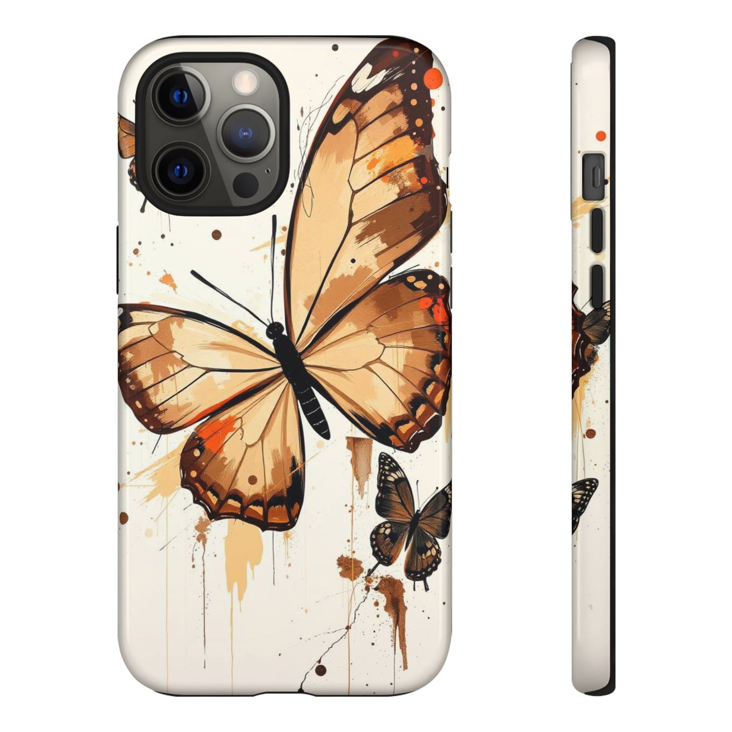 iPhone 12 Pro Max / Glossy Phone Case - Acrylic Style Butterflies Design Phone Case