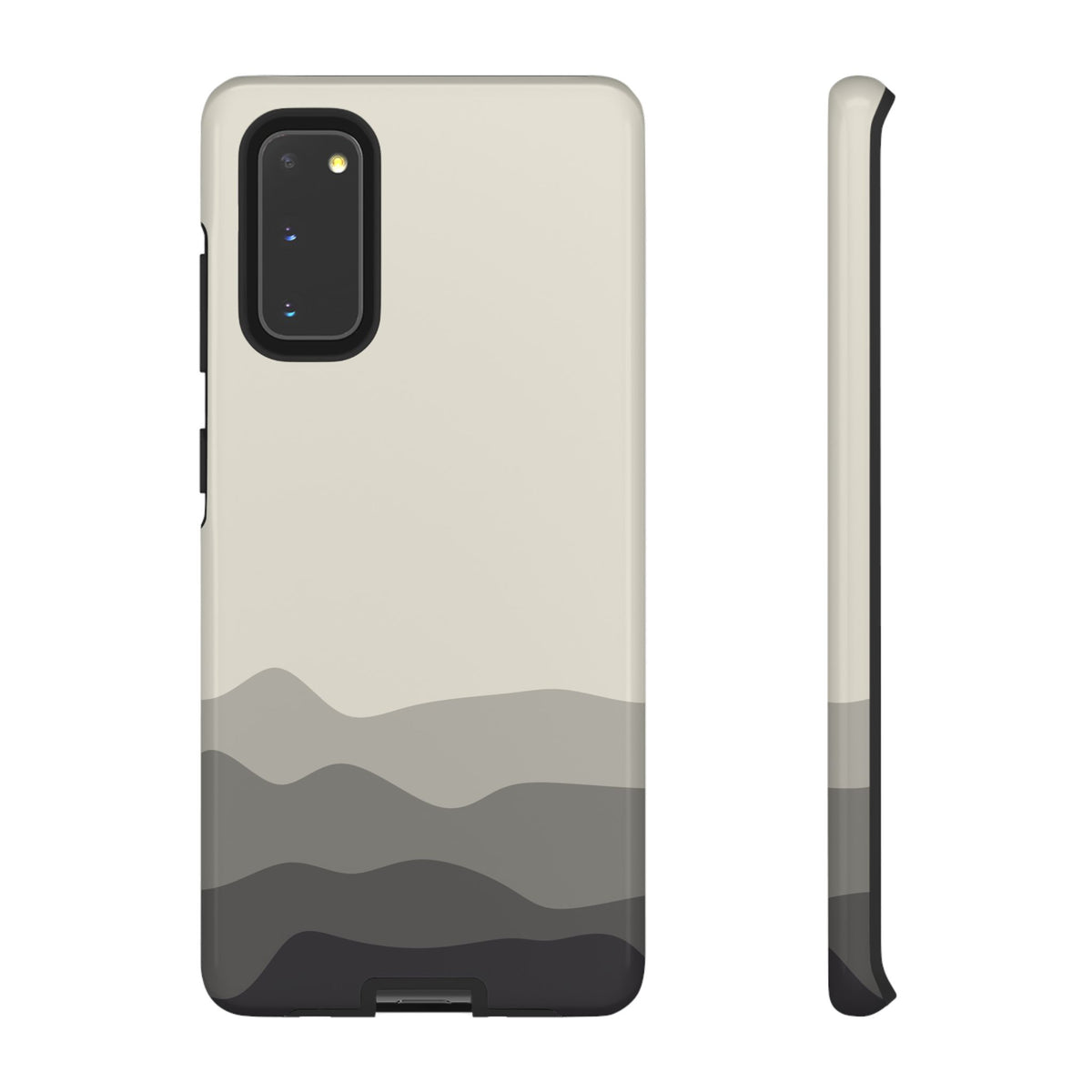Ivory Abstract Waves Protective Phone Case - White Phone Case - Samsung Galaxy S20 / Glossy