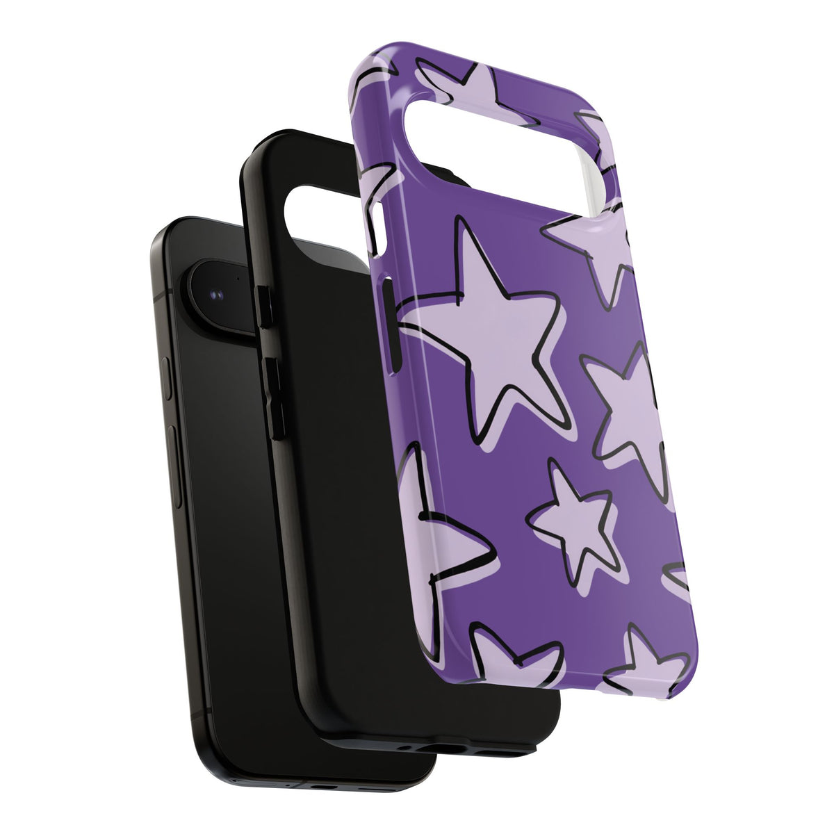 Violet Purple Doodle Star Phone Case