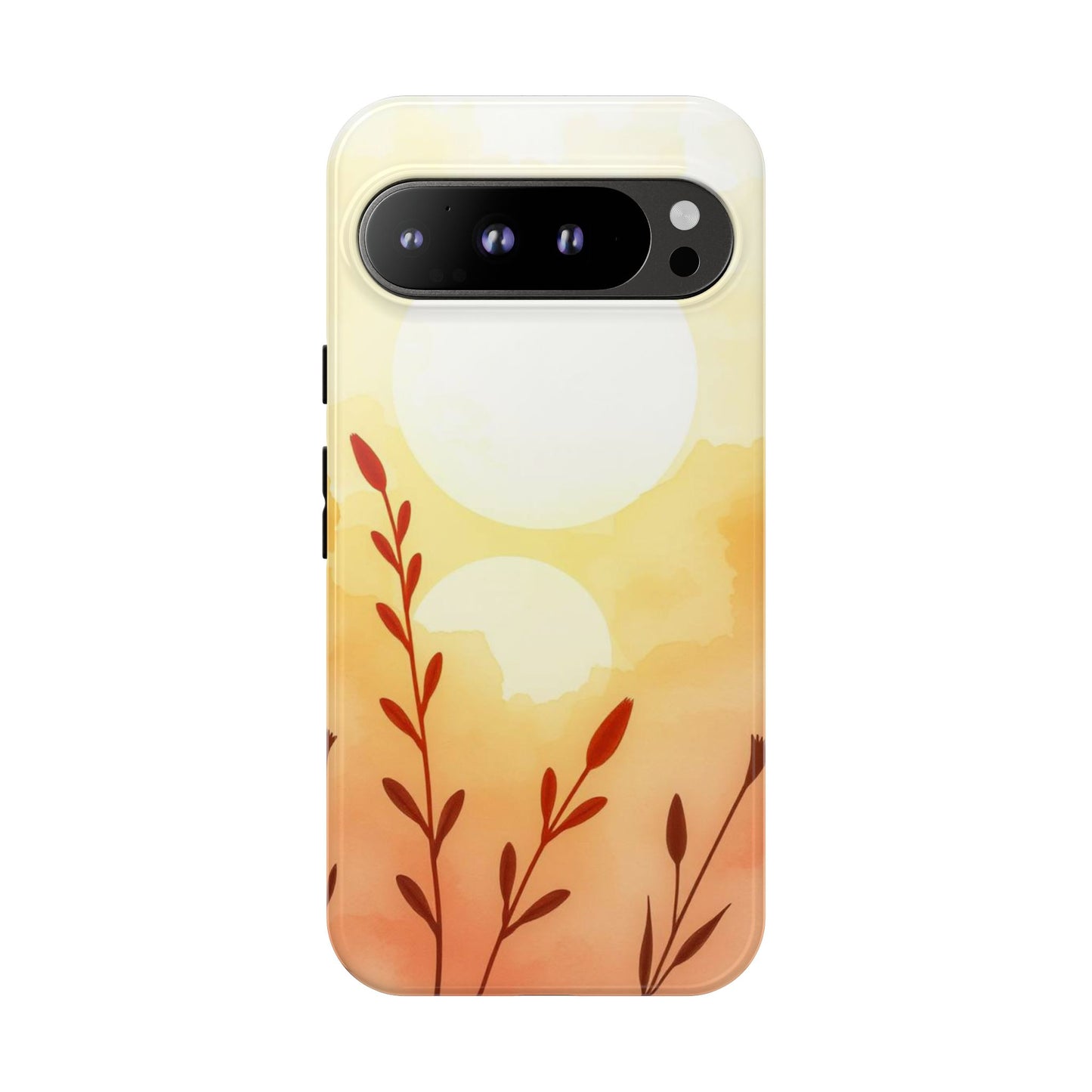 Google Pixel 9 Pro XL / Glossy Phone Case - Watercolour Wildflower & Sun Design Phone Case