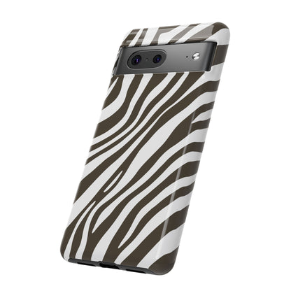 Modern Mocha Zebra Print Phone Case