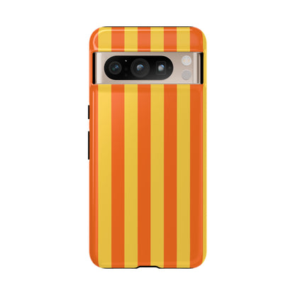 Trendy Orange & Yellow Stripe Pattern Phone Case - Yellow Phone Case - Google Pixel 8 Pro / Glossy